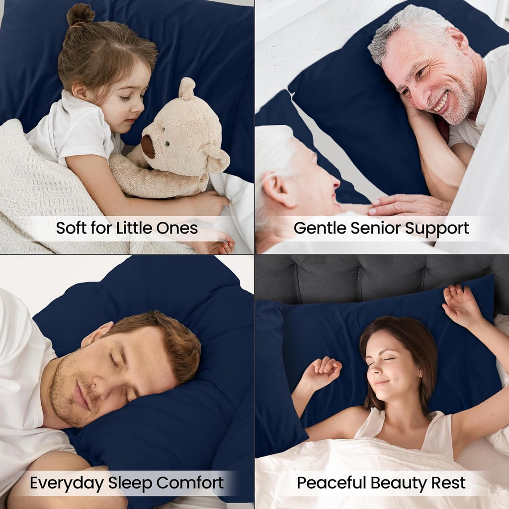 Utopia Bedding Standard Pillow Cases - Soft Brushed Microfiber - 2 Pack, Navy | 20 x 26 Inches