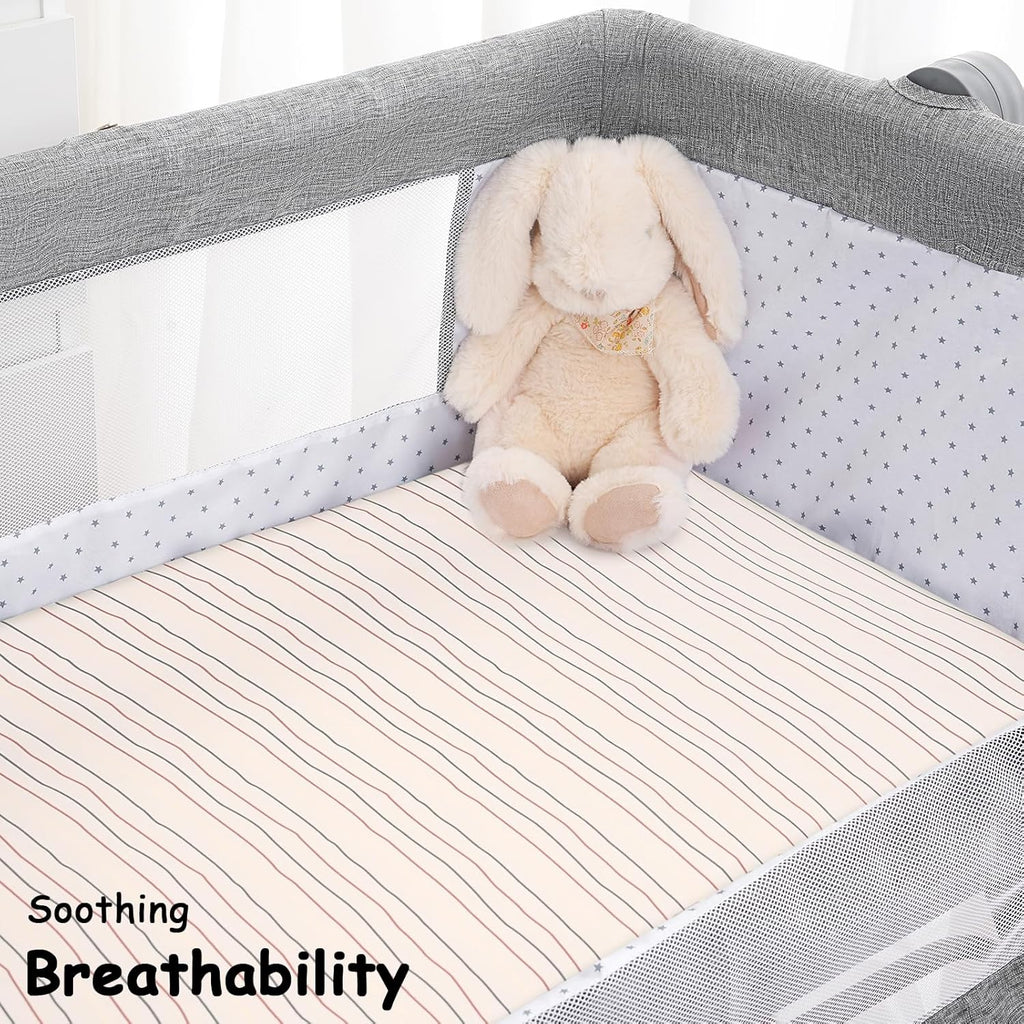 Yoofoss Fitted Bassinet Sheets Set - 3-Pack Soft & Breathable for Halo Bassinest | Brown & Animal Prints