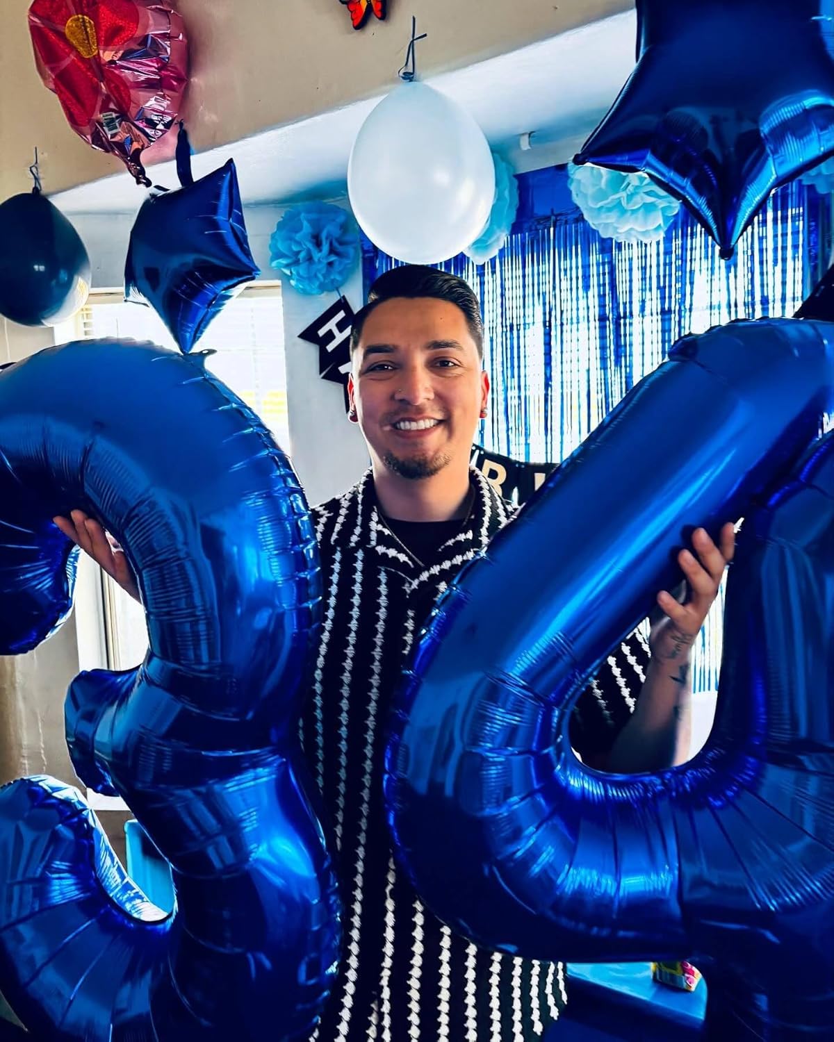 Night Blue Number 1 Balloon - 40 Inch Shiny First Birthday Decoration for Baby Boy or Girl