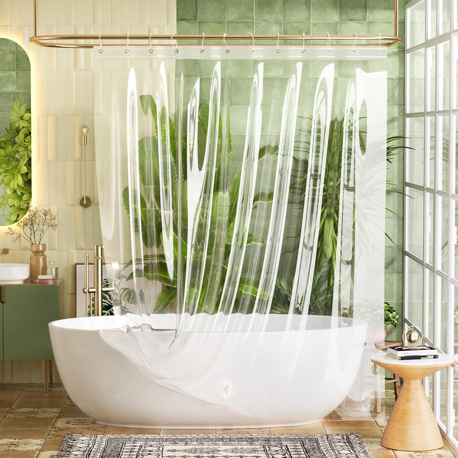 Bathway Heavy Duty Shower Curtain Liner - Waterproof PEVA 72x72 Inches with 12 Rustproof Grommets