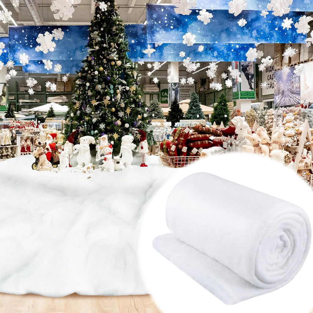 Tondiamo Christmas Snow Blanket Roll - 5ft x 10ft Artificial Winter White Mat for Holiday Decor | 2 Pack