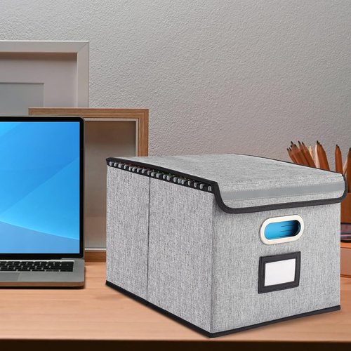 EXLIFBAG Portable File Organizer Box - Collapsible Storage Solution for Home/Office | 3 Pack