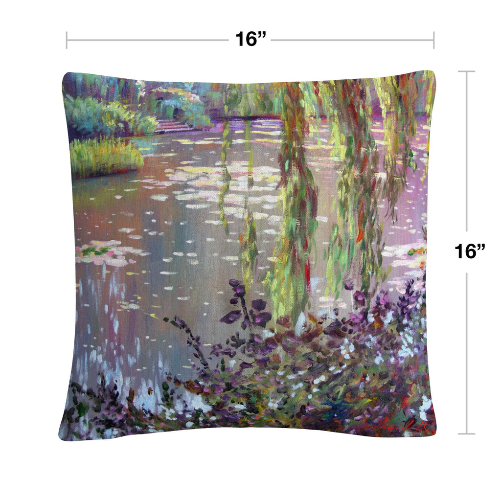 Trademark Fine Art Homage to Monet by David Lloyd Glover, 16x16 Decorative Throw Pillow