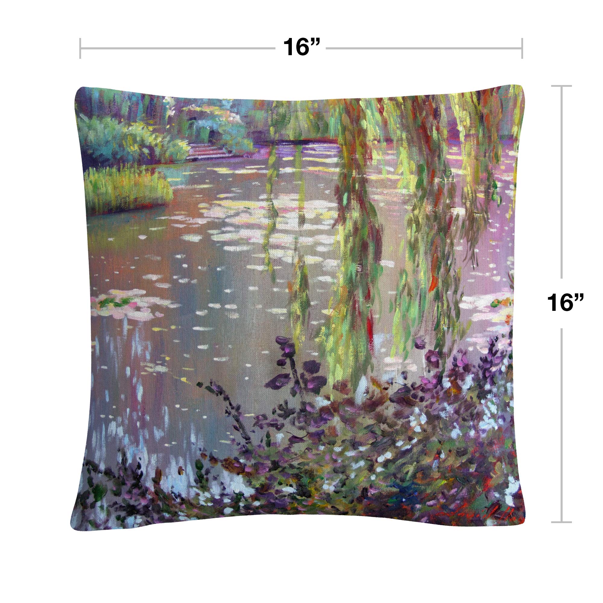 Trademark Fine Art Homage to Monet by David Lloyd Glover, 16x16 Decorative Throw Pillow