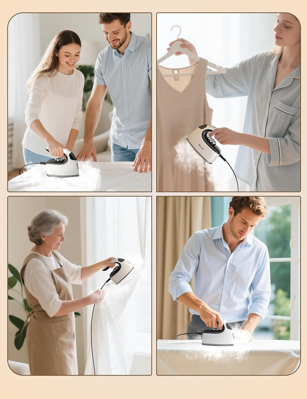 Sundu Mini Travel Iron - 1000W Portable Steam Iron with Non-Stick Soleplate | 90ml Water Tank, Digital Control