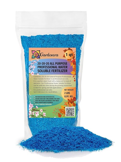 GARDENERA Premium 20-20-20 All-Purpose Water-Soluble Fertilizer - Boosts Growth & Leaf Color - 1 Quart
