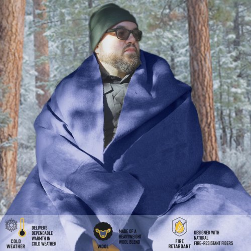 Rothco Wool Blanket - Warm Emergency Outdoor, Sporting Events, Camping Sleep Throw