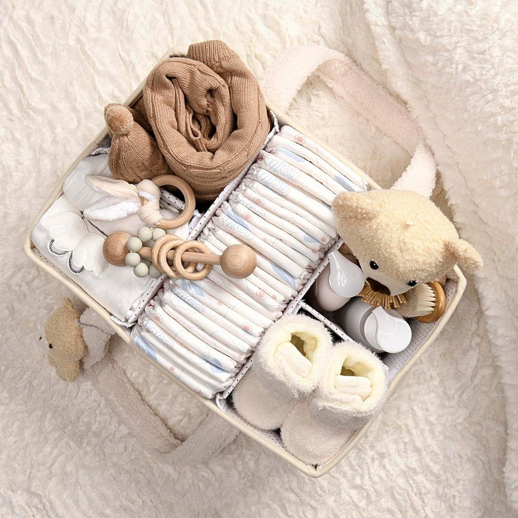 PeraBella Baby Diaper Caddy Organizer - Portable Storage Basket for Newborn Essentials | Perfect Shower Gift