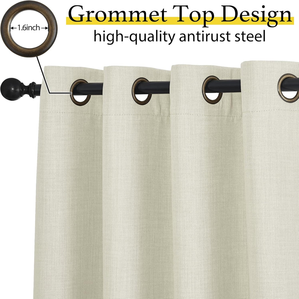 NICETOWN Blackout Curtain Valances - 30 Inch Thermal Insulating Half Curtains for Kitchen | Natural, 2 Panels