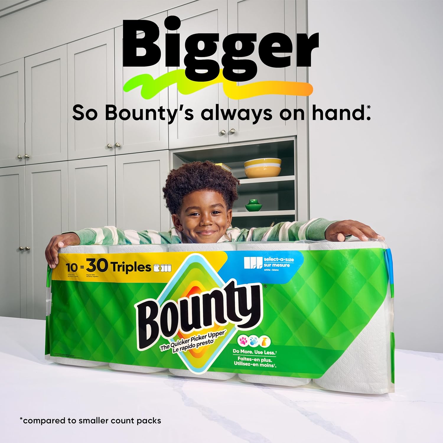 Bounty Select-A-Size Paper Towels - White, 2 Triple Rolls for Ultimate Absorbency