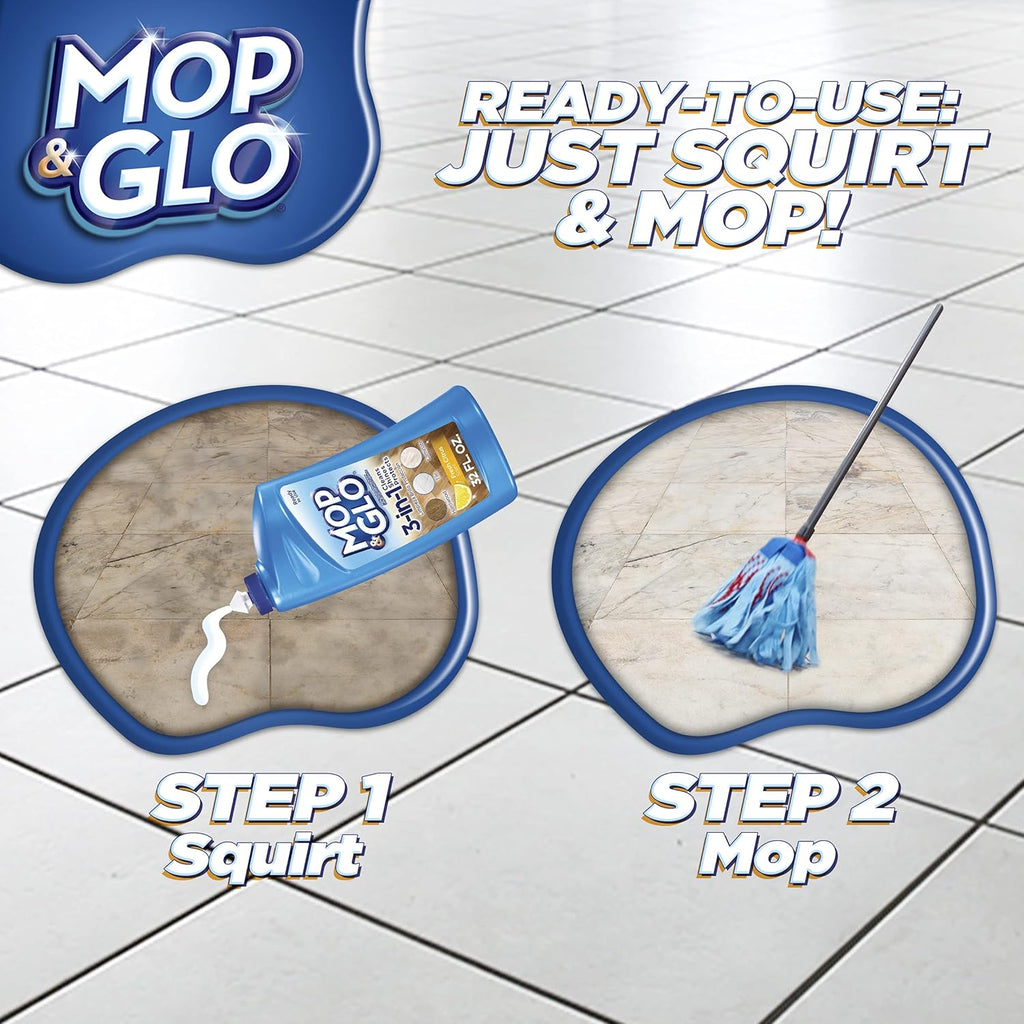 Mop & Glo Professional Floor Cleaner - Multi-Surface, Fresh Citrus Scent, 64 Oz