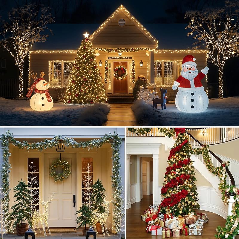Decute 300LED 99FT Green Wire Christmas String Lights with Remote - Dimmable, UL Listed