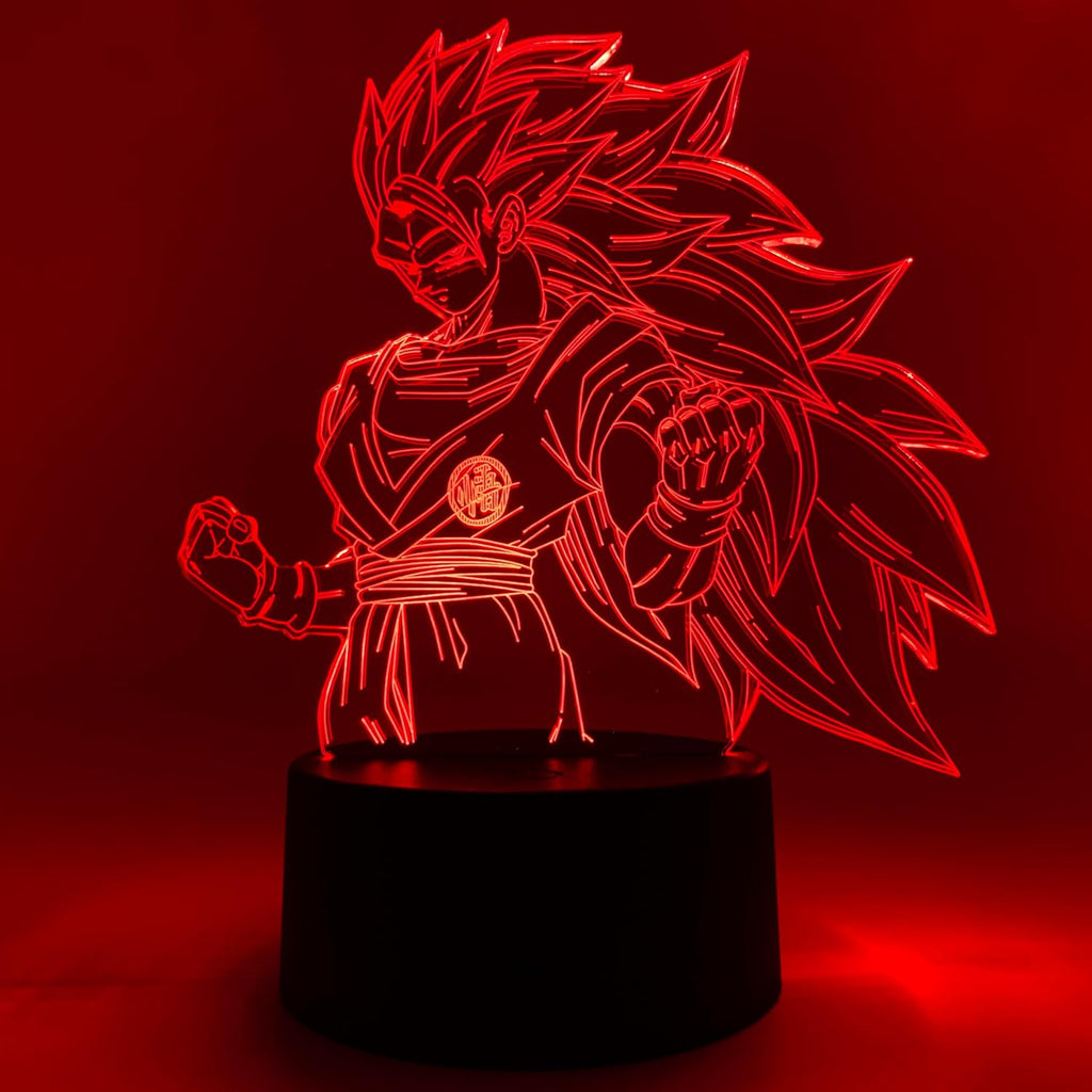 Otaku Lamps Super Saiyan 3 Goku Dragon Ball Super - 16 Color RGB LED Anime Night Light | 3D Room Décor Gift