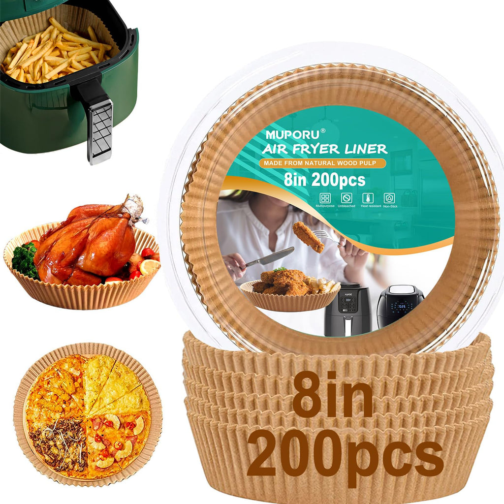 4 qt Air Fryer Liners, Ninja Foodi Liners, 200Pcs Air Fryer Liners Disposable 5qt 8 Inch Round, Circle Liners for Ninja AF101 AF150 XL AF161