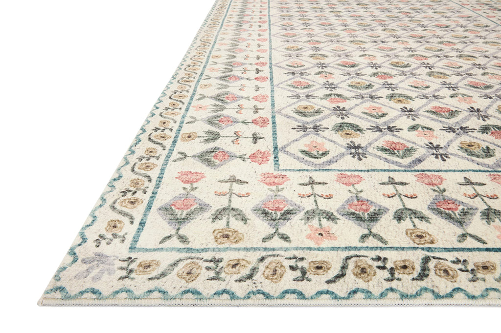 Loloi Rifle Paper Co. Eden Collection EDE-03 Lattice Ivory 3'-6" x 5'-6" Accent Rug feat. CloudPile™
