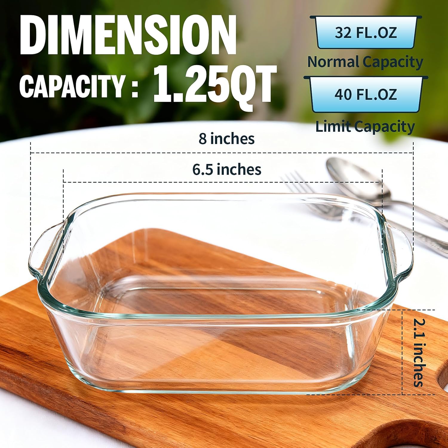 Skiennix 6"x6" Baking Pan Set - Durable Glass Bakeware for Casseroles, Lasagna & Brownies | Ideal for Oven, Microwave & Air Fryer