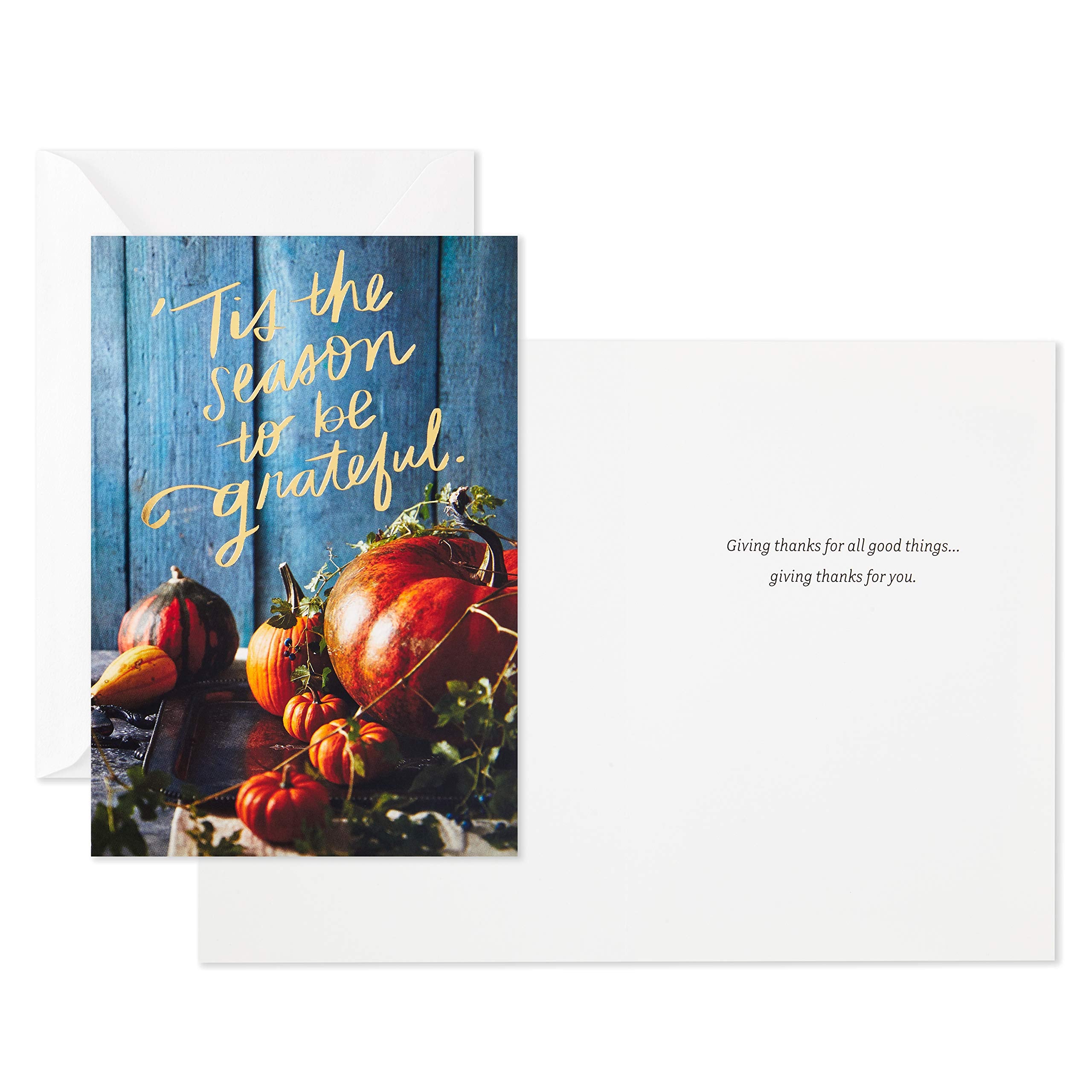 Hallmark Thanksgiving Cards Assortment, Hello Fall (16 Assorted Seasonal and Blank Cards with Envelopes)