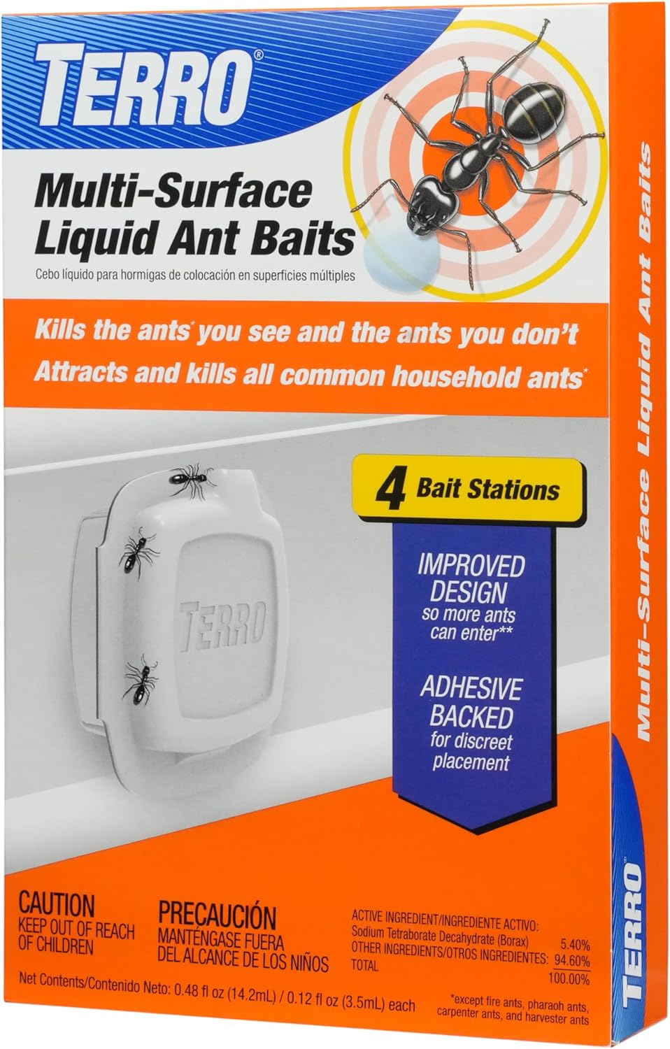 TERRO Indoor Ant Baits - Discreet Adhesive Strips for Effective Trapping - 4 Pack