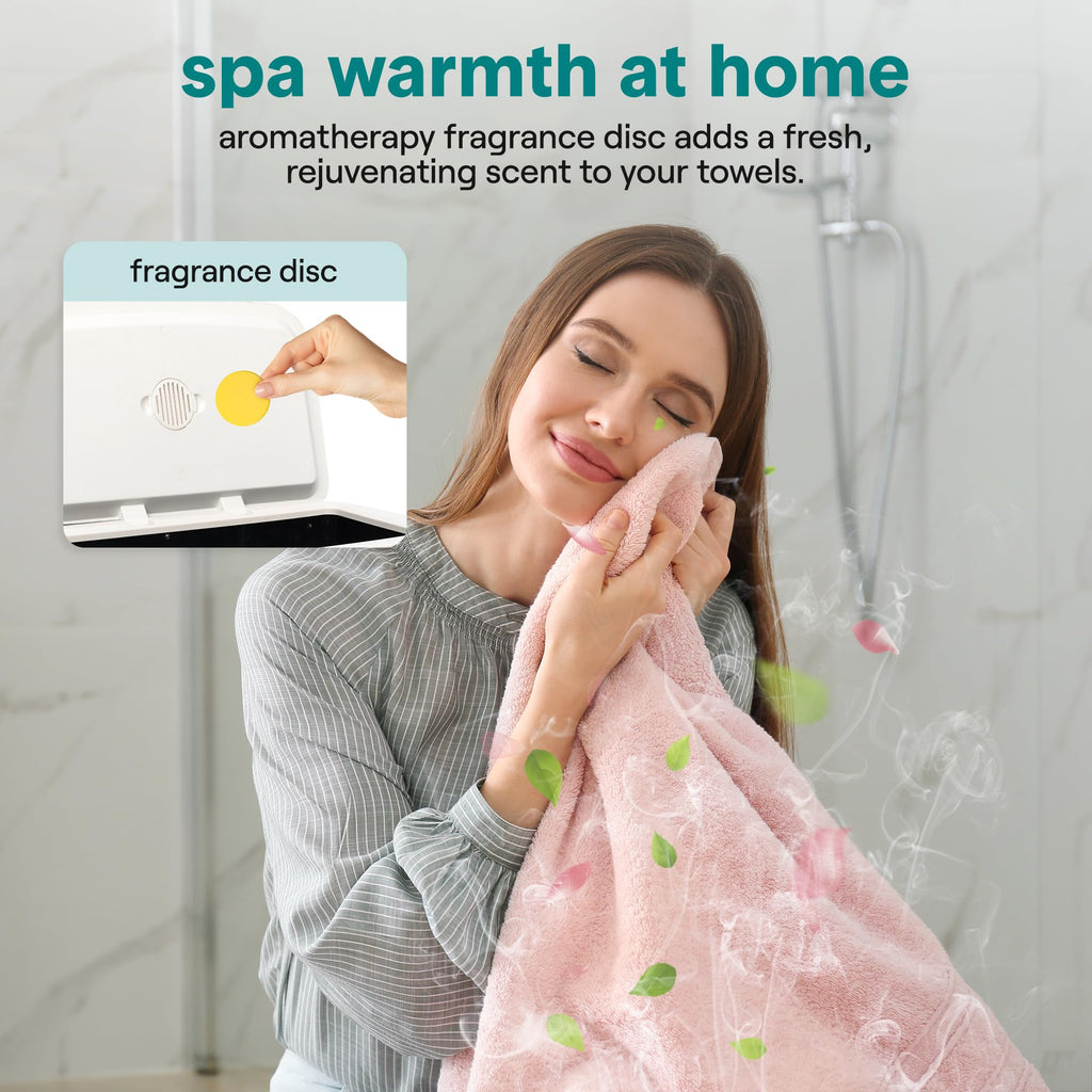 SereneLife Rectangular Towel Warmer Bucket, Large Capacity Blanket and Towel Warmer for Bathroom, Single-Touch Control, Energy-Efficient Design with Auto Shut-Off, 20L Capacity, White