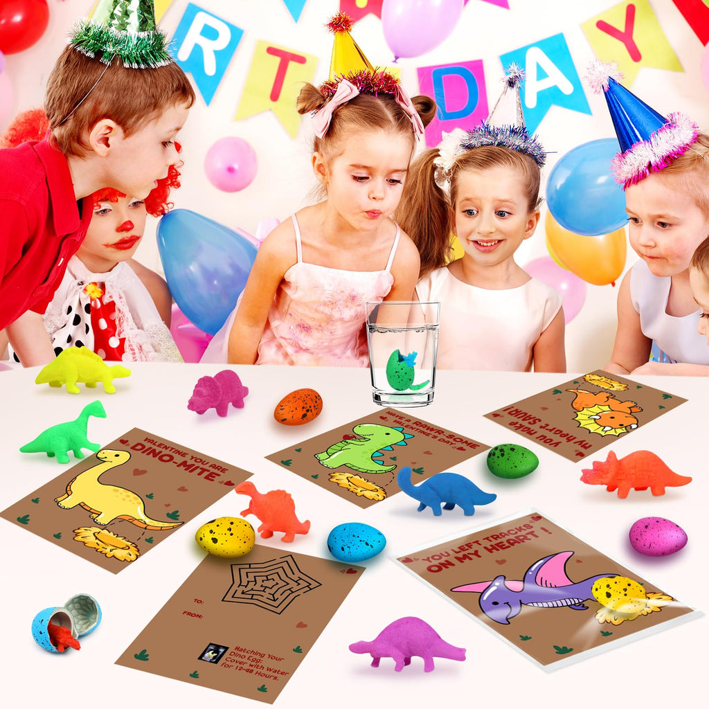 Valentines Day Cards Gifts For Kids 30 Dinosaur Egg With Valentines Cards Hatching Dino Egg Grow In Water Valentines Classroom School Exchange Prizes For Girls Boys Students (Valentine dinosaur eggs)