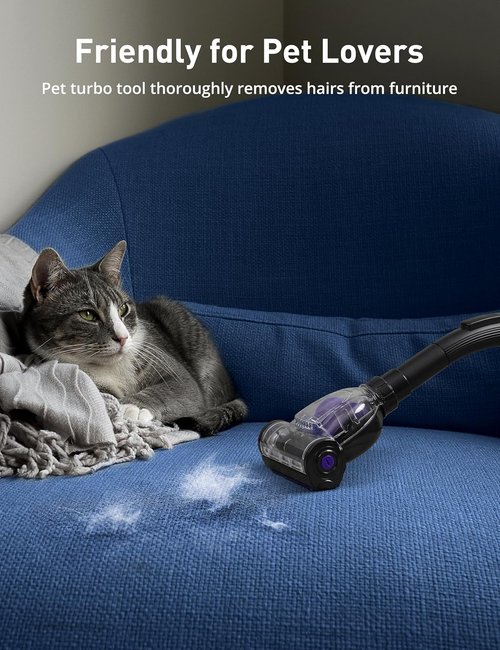 Aspiron 1700W Bagless Canister Vacuum Cleaner - Multi-Cyclonic Filtration & HEPA Filters | Purple, 3.5QT Dust Cup