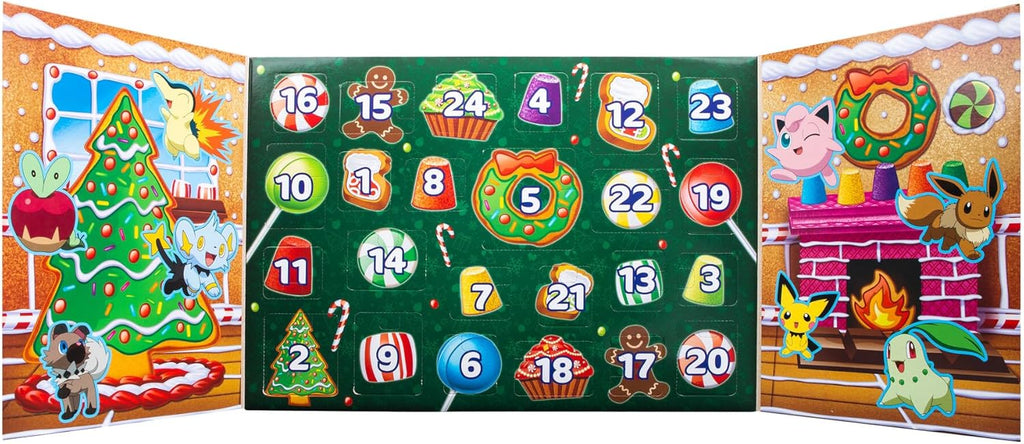 Pokémon PKW3066 Holiday Calendar - 24 Collectible 2-Inch Battle Figures for Fun Adventures