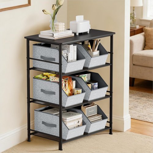 Homsorout Large Closet Storage Cubes - Dual Handle Bins for Clothes & Toys | Light Gray, 4 Pack