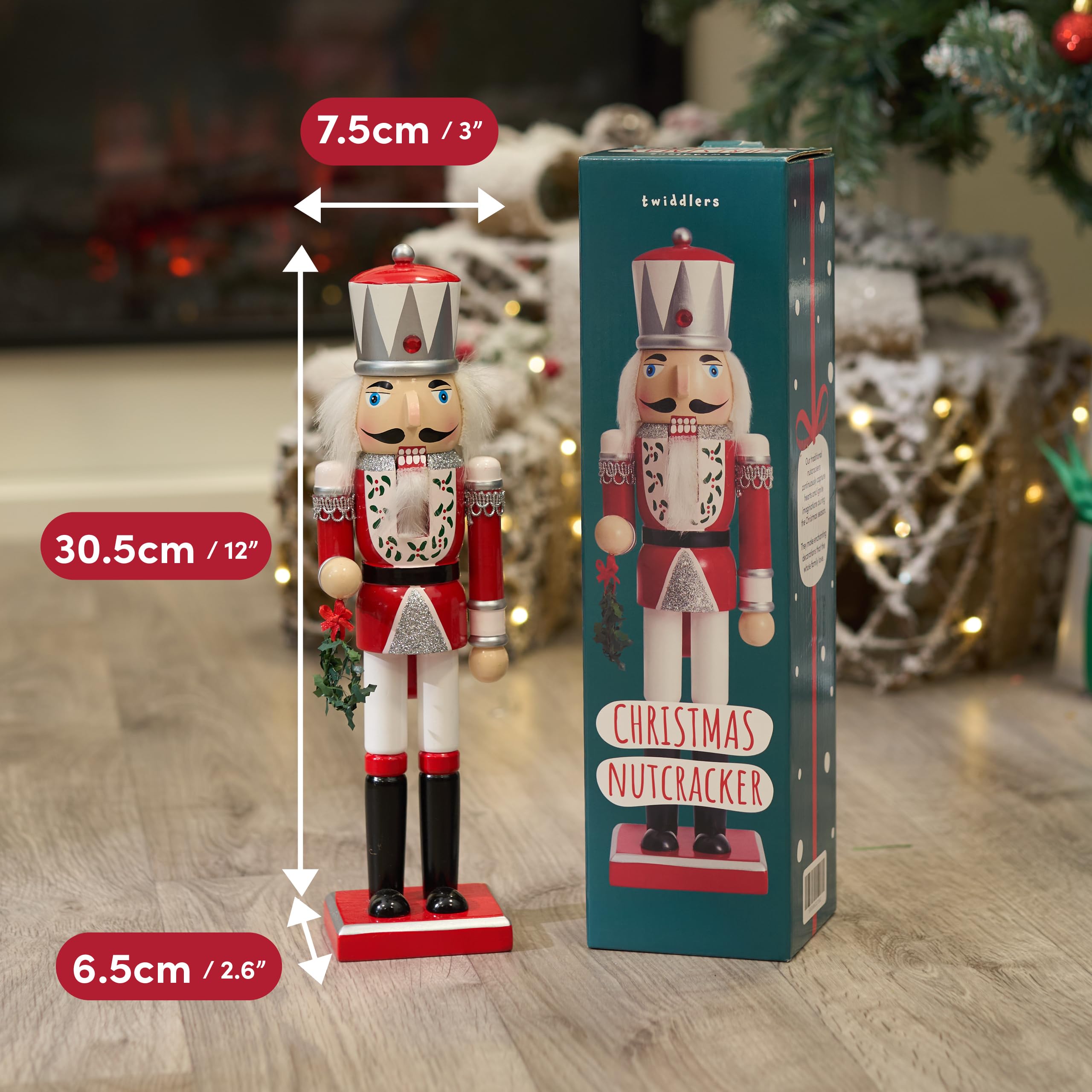 THE TWIDDLERS - 12-Inch Uncle Sam USA Wooden Nutcracker - American Flag Decorative Christmas Nutcracker Figures - Traditional Patriotic Decoration - Pine Wood Classic Ornament - Holiday Decor