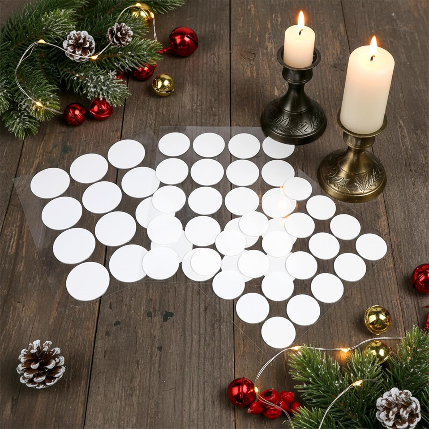 Skiennix 64Pcs Taper Candle Holders - Adhesive Snugger Grips for Candles | Perfect for Weddings & Holidays