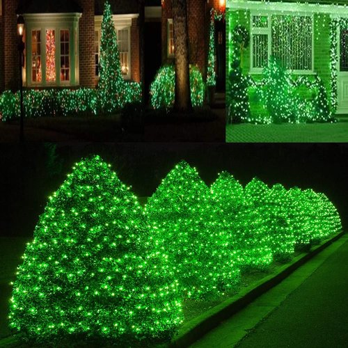 HISHINY Christmas Net Lights - 100 LED Connectable Mesh String Lights for Outdoor Decor | 5ft x 5ft Green