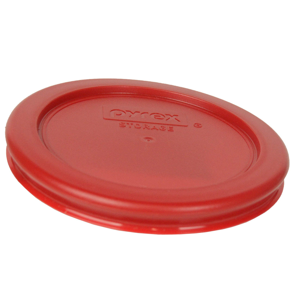 Pyrex (2) 7202-PC 1-Cup, (2) 7200-PC 2-Cup, (2) 7201-PC 4-Cup, & (1) 7402-PC 6/7-Cup Poppy Red Lids - Made in USA