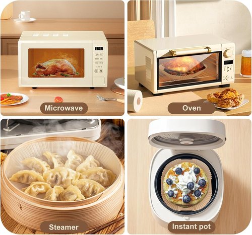 Air Fryer Liners | 8-Inch Non-Stick Disposable Sheets for Easy Cleanup | 100-Pack