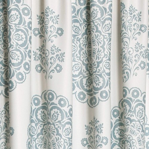 Lush Decor Seafoam Medallion Room-Darkening Window Curtain Set (84" x 52"), 84 in x 52 in, Blue