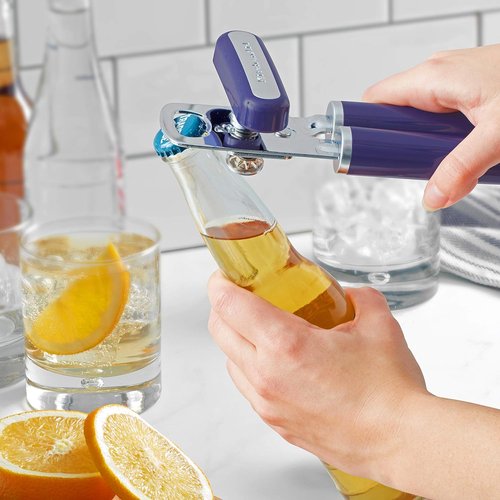 KitchenAid Classic Can Opener - Multifunctional Bottle Opener in Cobalt Blue, 8.34-Inch