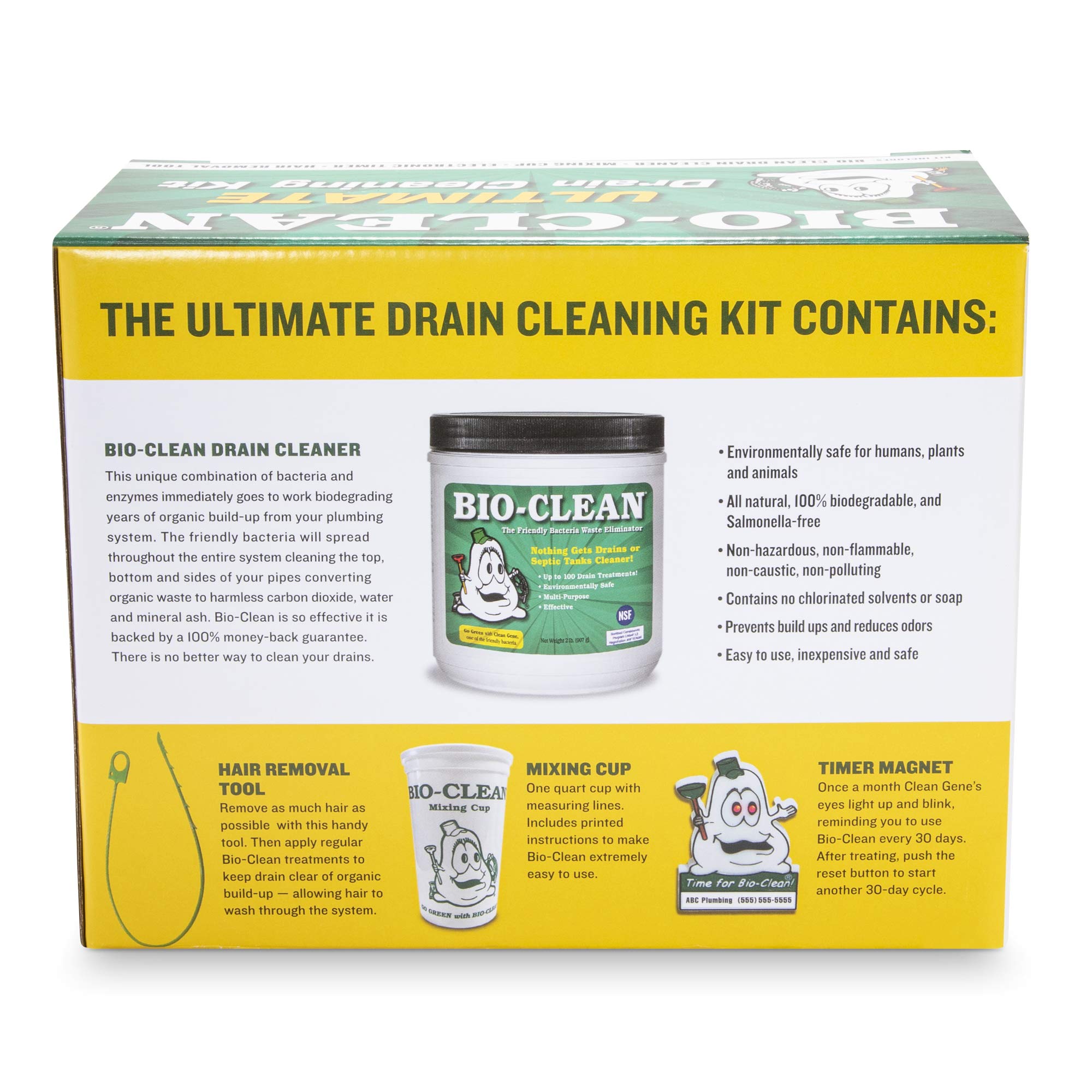 Bio-Clean Ultimate Drain Cleaning Kit Cleans Drains- Septic Tanks - Grease Traps All Natural and 100% Guaranteed No Caustic Chemicals! Removes fats Oil and Grease, Completely Cleans Your System.