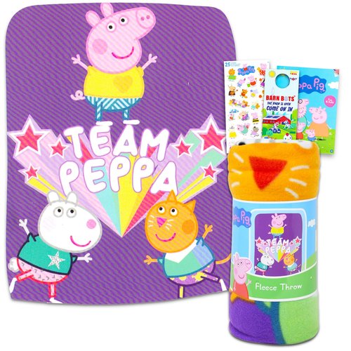 Peppa Pig Fleece Throw Blanket - 45" x 60" - Officially Licensed - Soft & Lightweight - Perfect for Kids - Peppa Pig Blanket for Girls & Boys