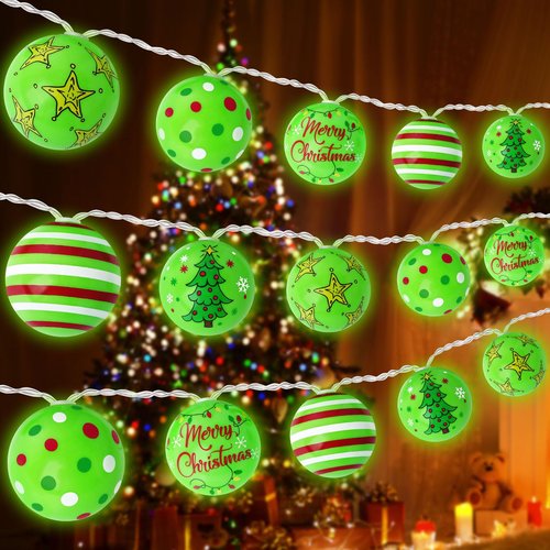 GYGOT Christmas String Light,20 LED 10 Ft Battery Operated String Lights,Green Decorations for Christmas Tree Decor