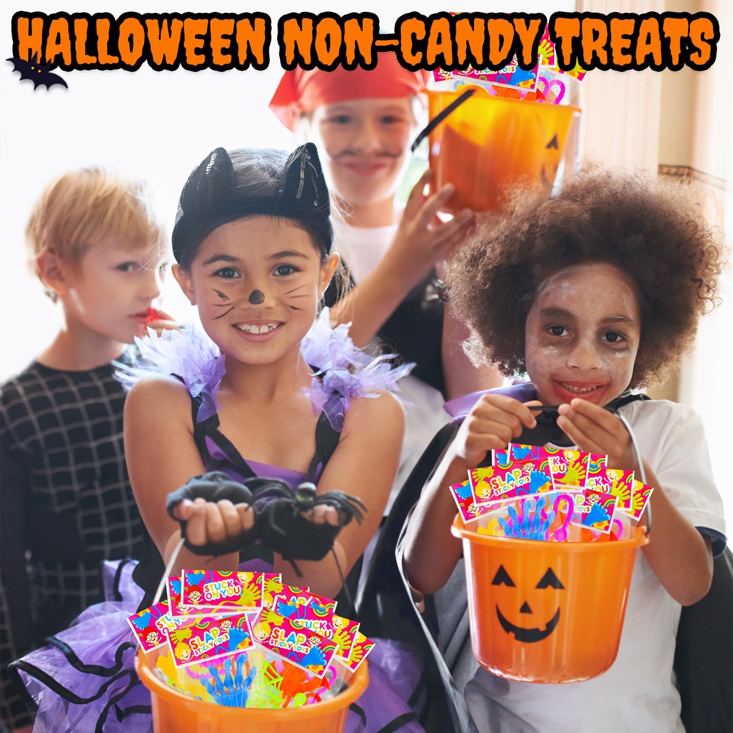 Skiennix Halloween Sticky Hands | Bulk Party Favors for Kids - 100-300 Pcs, Non-Candy Treats