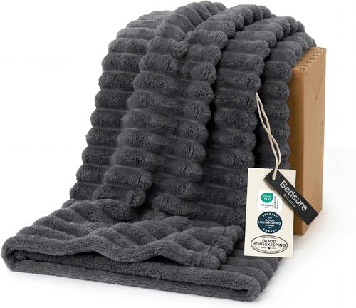 Bedsure GentleSoft Twin Blanket - Super Soft Cozy Grey Blanket for Women | 66x90 Inches