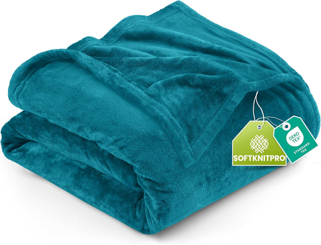 Utopia Bedding Fleece Blanket - Luxury Soft Microfiber Queen Size in Turquoise (90x90 Inch)