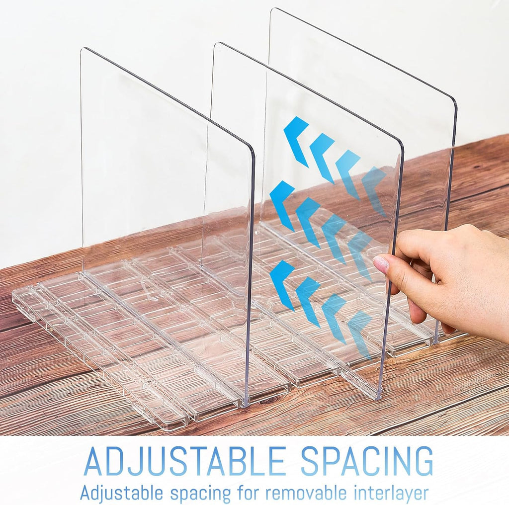 Skiennix Gift Bag Storage Organizer - Acrylic Reusable Grocery Bag Holder with Adjustable Shelf Divider | 4-Partition Design for Small Closets