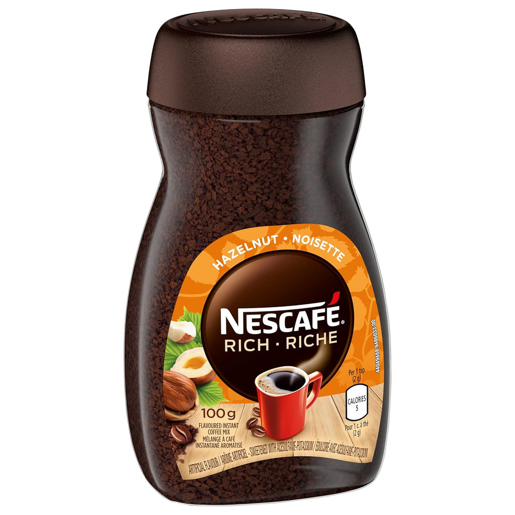 NESCAFÉ Rich Instant Coffee - Delicious Hazelnut Flavor | 100g Pack