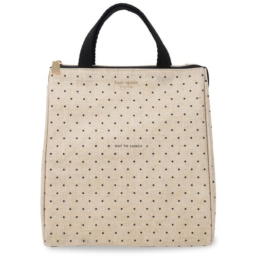 kate spade new york Cute Lunch Bag for Women, Large Capacity Lunch Tote, Adult Lunch Box with Silver Thermal Insulated Interior Lining and Storage Pocket (Out to Lunch)
