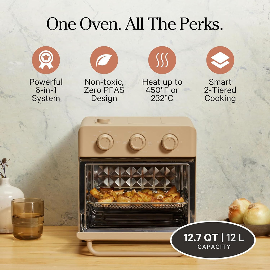 Our Place Wonder Oven - 6-in-1 Stainless Steel Air Fryer Toaster Oven Combo | 13 QT Capacity - Toast, Roast, Bake, Reheat, Broil & Steam