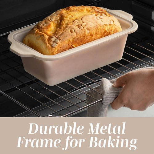 COOK WITH COLOR 17-Pc Silicone Baking Pan Set - Non-Stick Muffin Pans with Sturdy Metal Frame & Easy Clean