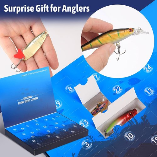 Fishing Advent Calendar 2025 | 24 Days of Premium Fishing Lures – Perfect Xmas Gift for Men & Teens