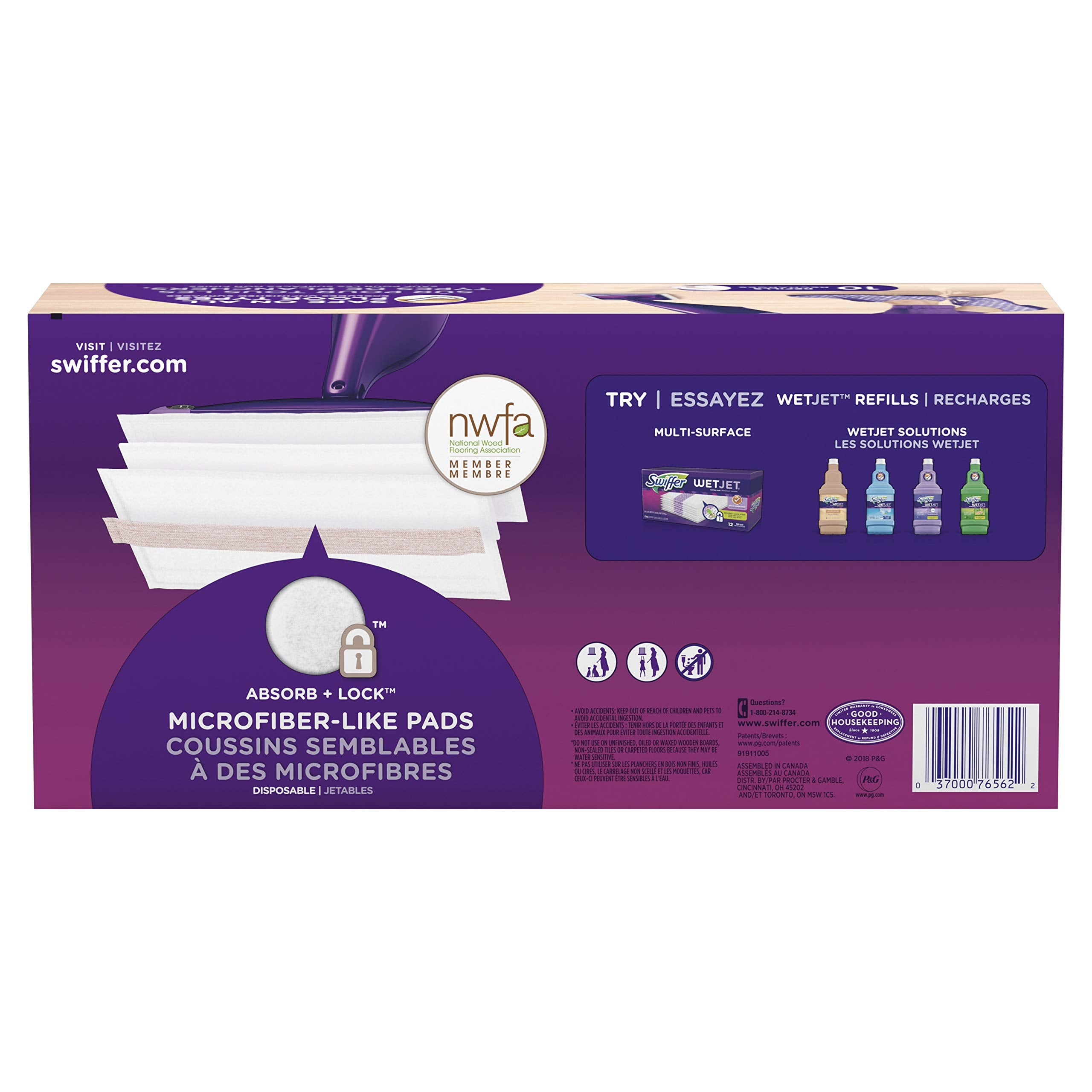 Swiffer Wetjet Wood Sweeping Cloth Refills, 10Count
