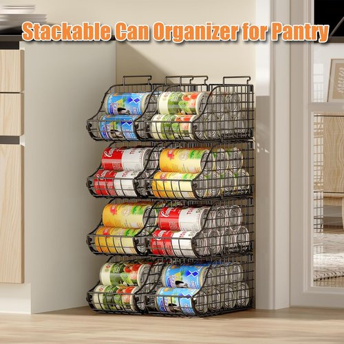Can Organizer by [Brand Name] - 8-Pack Stackable Storage for Pantry & Fridge | Holds Up to 72 Cans