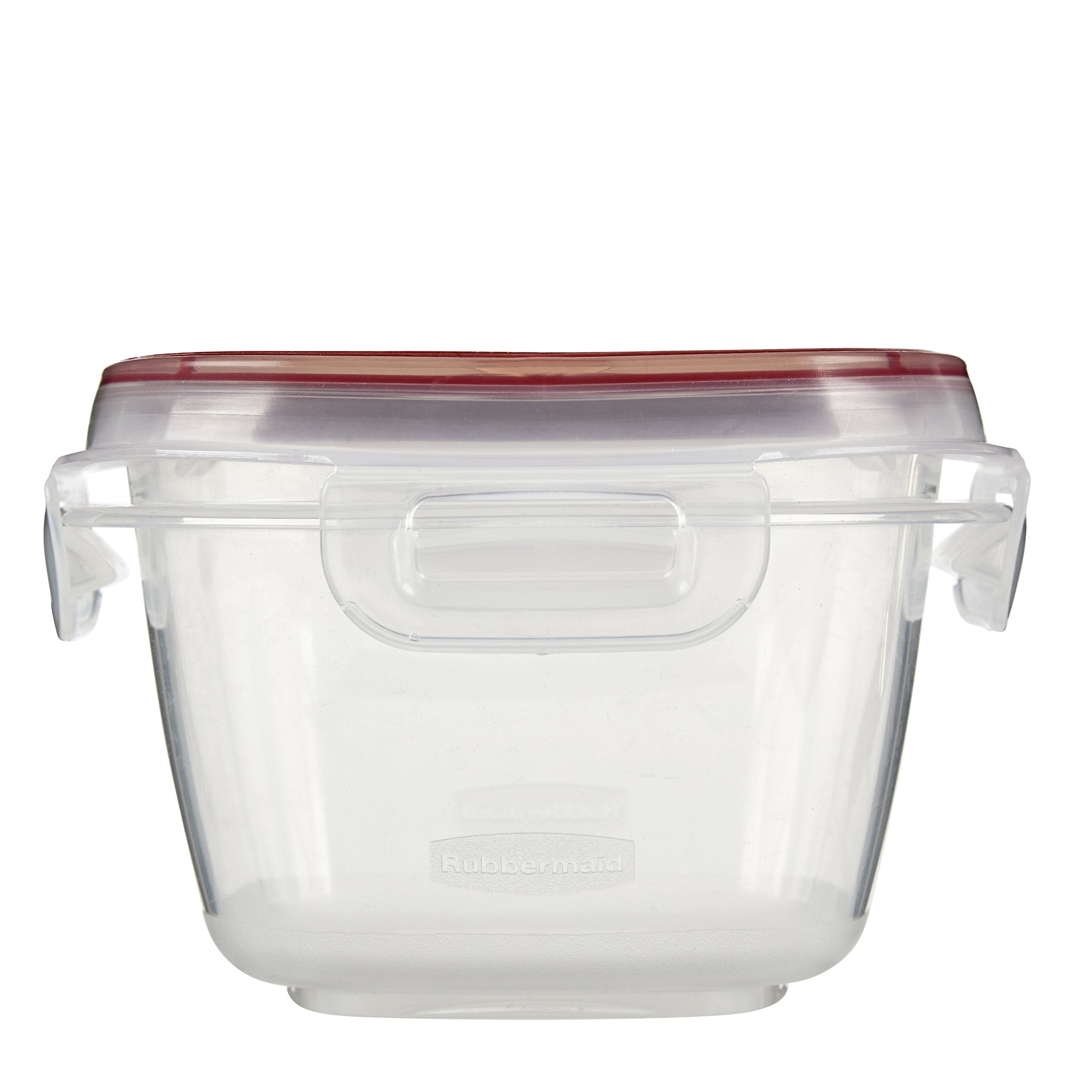 Rubbermaid Lock-Its Square Food Storage Container with Easy Find Lid, 2 Cup, Racer Red