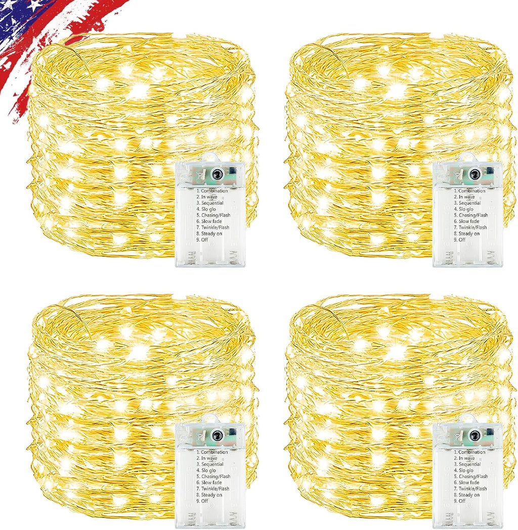 Skiennix 20FT Battery Operated Fairy Lights - Waterproof 60LED Twinkle String Lights for Indoor/Outdoor Décor | Warm White